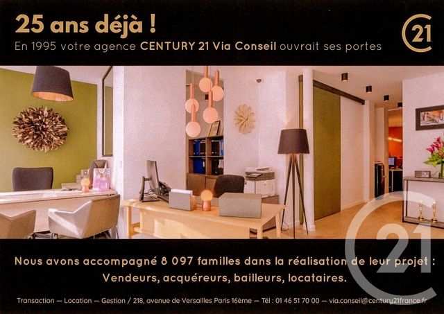 Appartement F2 à vendre - 3 pièces - 64.17 m2 - PARIS - 75016 - ILE-DE-FRANCE - Century 21 Via Conseil 16Ème