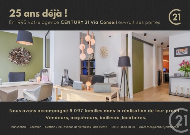 Appartement F1 à vendre - 1 pièce - 35.0 m2 - PARIS - 75016 - ILE-DE-FRANCE - Century 21 Via Conseil 16Ème